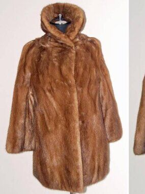 Natural Demi Buff MINK DINNER JACKET Petite Size 10